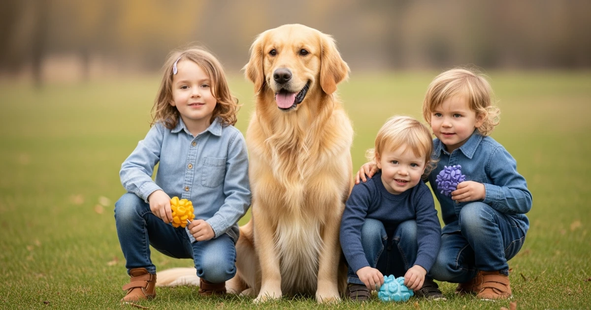 Golden Retriever ve çocuklar